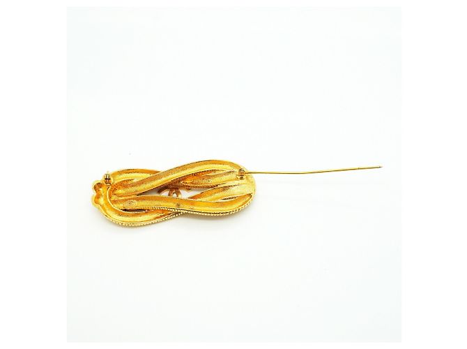 Broche Chanel banhada a ouro - vista 6