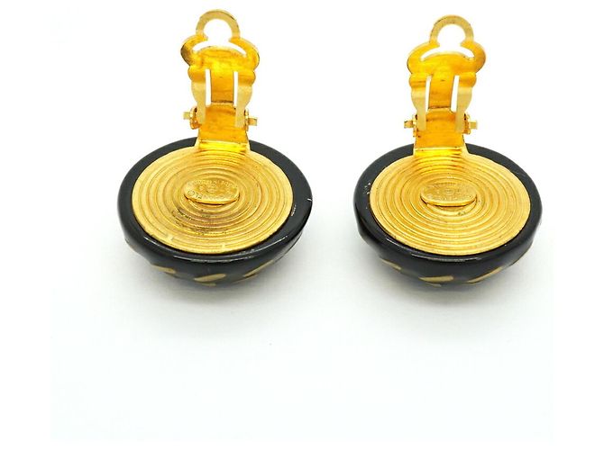 Chanel Clip-Ohrringe in Schwarz und Gold - Ansicht 7