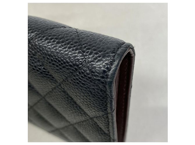 Portafoglio lungo Chanel nero in vitello granulato - vista 5