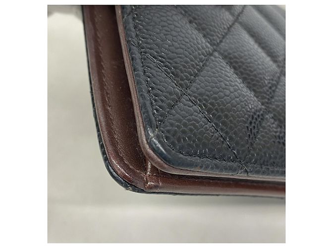 Portafoglio lungo Chanel nero in vitello granulato - vista 6