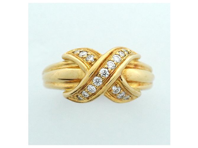 Autre Marque Tiffany & Co. Ehering aus 18K Gelbgold mit Diamanten - Ansicht 2