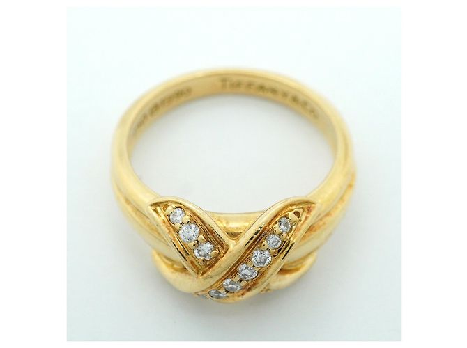 Autre Marque Tiffany & Co. Ehering aus 18K Gelbgold mit Diamanten - Ansicht 3
