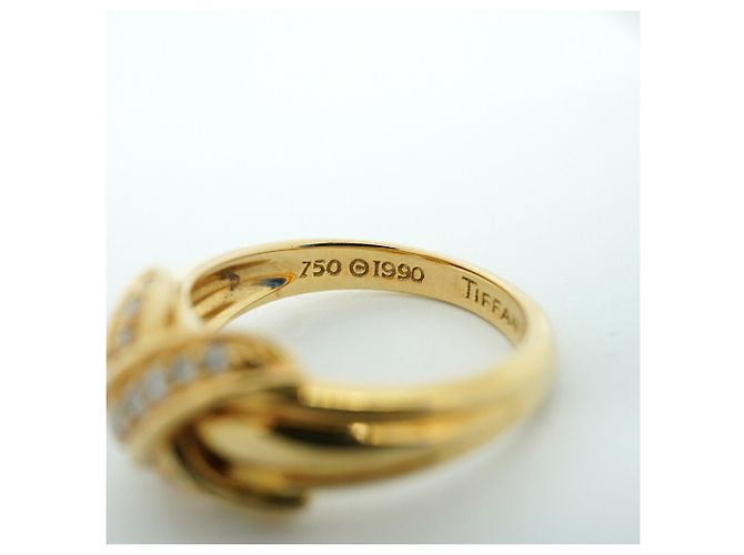 Autre Marque Tiffany & Co. Ehering aus 18K Gelbgold mit Diamanten - Ansicht 5