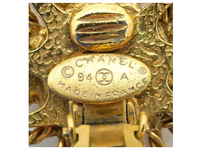 Orecchini a clip Chanel dorati con motivo sole - vista 4