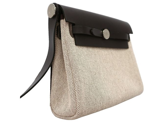 Hermès Borsa a tracolla Hermes Herbag Zip Mini Toile H Terre G Stamp - vista 2