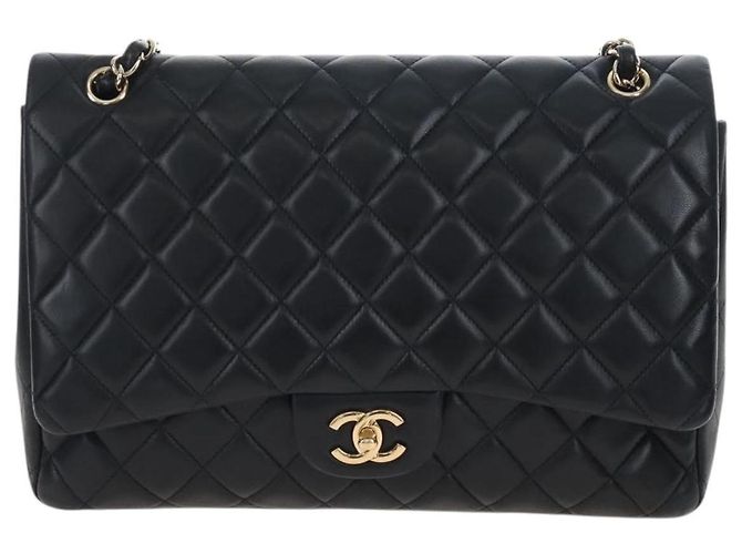 Bolsa Chanel Classic Single Flap em pele de cordeiro acolchoada Jumbo - vista 2