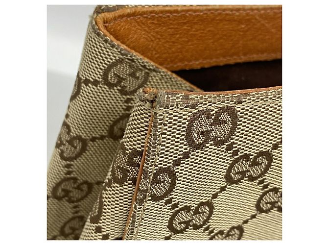 Gucci Shopper Bag aus braunem Canvas - Ansicht 10