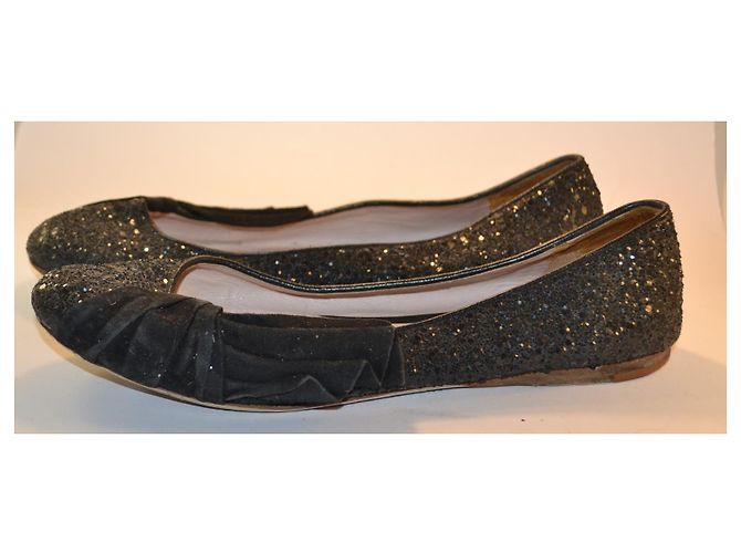 Miu Miu Bailarinas Glitter Negras - vista 2