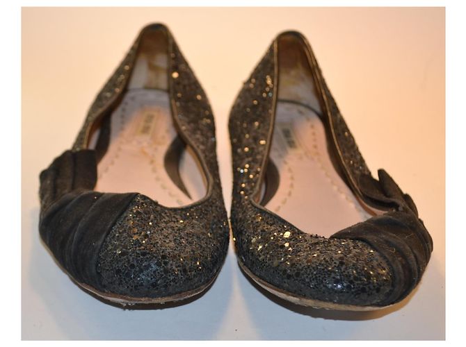 Miu Miu Bailarinas Glitter Negras - vista 3