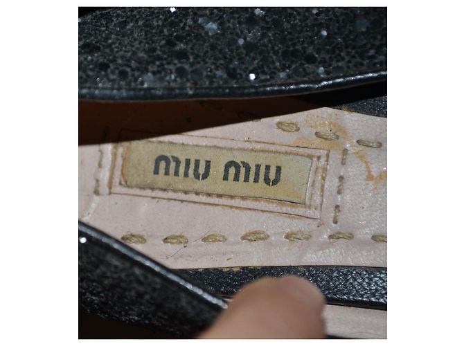 Miu Miu Bailarinas Glitter Negras - vista 7