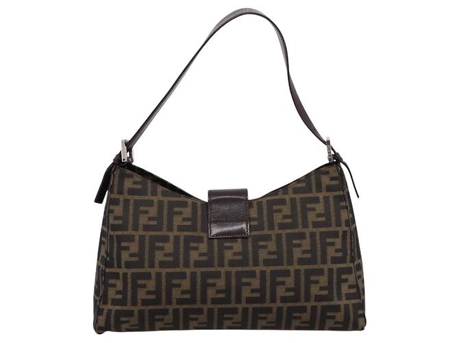 Fendi Mamma Baguette Schultertasche aus Zucca Canvas - Ansicht 2