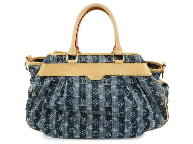 Louis Vuitton Porte Epaule Raye Striped Monogram Denim GM - vista 2