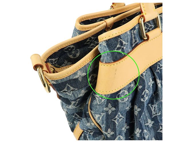 Louis Vuitton Porte Epaule Raye Striped Monogram Denim GM - vista 6