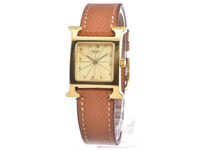 Hermès Hermes Heure H Quartz Metallo Placcato e Pelle 21 - vista 2