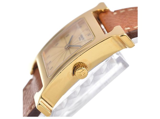 Hermès Hermes Heure H Quartz Metallo Placcato e Pelle 21 - vista 3