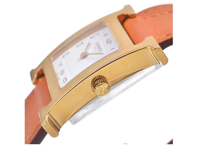 Hermès Hermes Heure H Quartz Metallo Placcato e Pelle 21 - vista 3