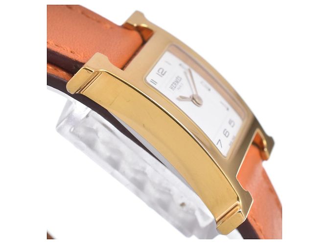 Hermès Hermes Heure H Quartz Metallo Placcato e Pelle 21 - vista 4