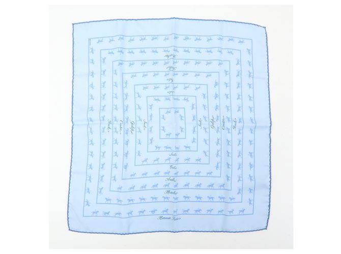 Hermès Carré 42 in seta blu - vista 2