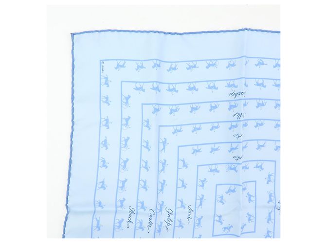 Hermès Carré 42 in seta blu - vista 4