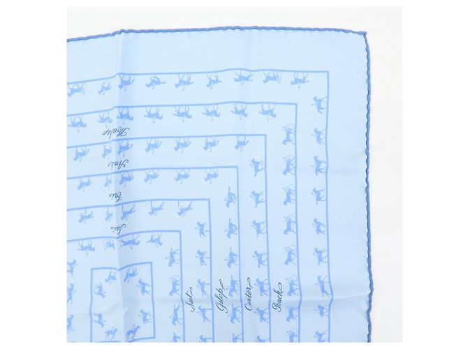 Hermès Carré 42 in seta blu - vista 5