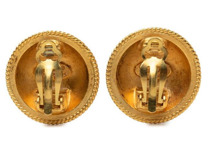 Boucles d'oreilles Chanel dorées - vue 2