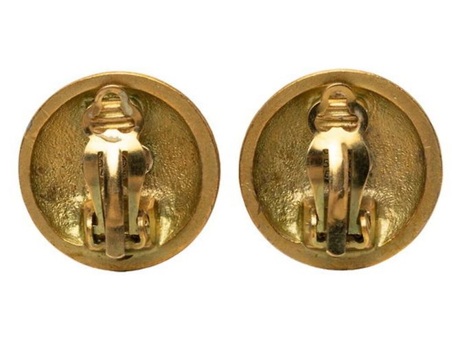 Orecchini a clip rotondi vintage Chanel Coco Mark - vista 2