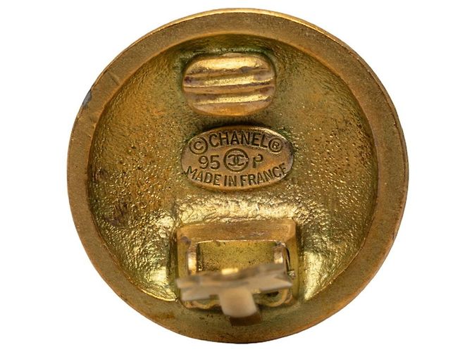 Orecchini a clip rotondi vintage Chanel Coco Mark - vista 3
