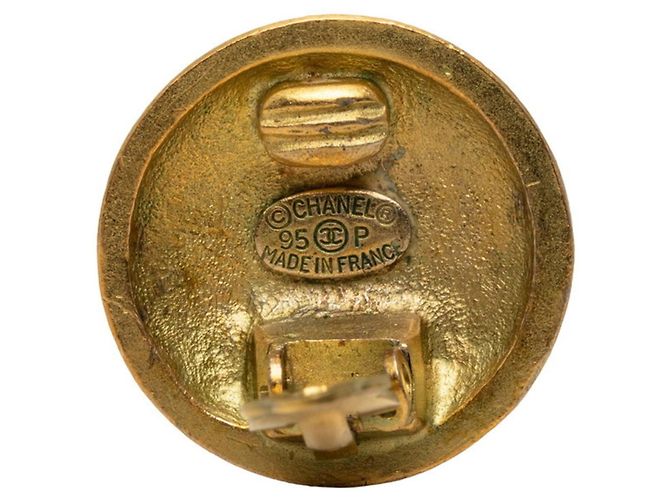 Orecchini a clip rotondi vintage Chanel Coco Mark - vista 4