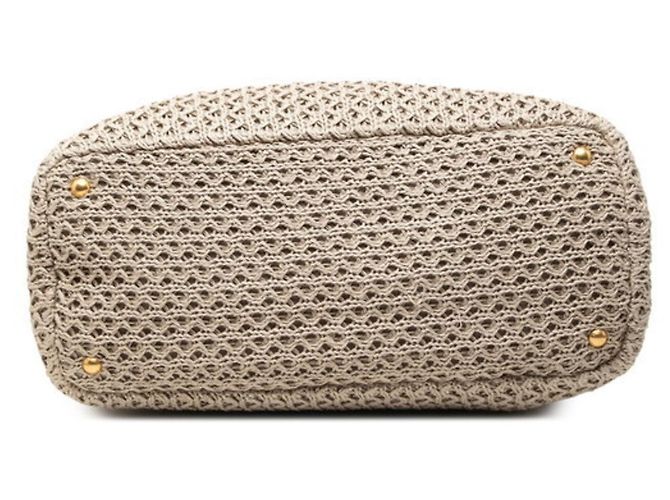 Borsa Tote Prada in maglia mesh con logo triangolo e frange - vista 3