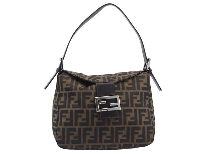 Borsa Fendi Round Flap Baguette Zucca Canvas North South - vista 2