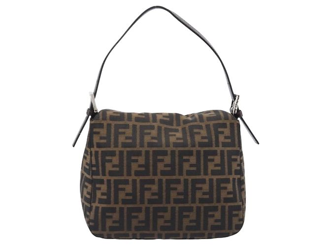 Borsa Fendi Round Flap Baguette Zucca Canvas North South - vista 3