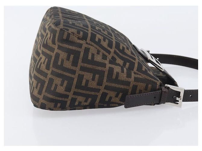 Borsa Fendi Round Flap Baguette Zucca Canvas North South - vista 4