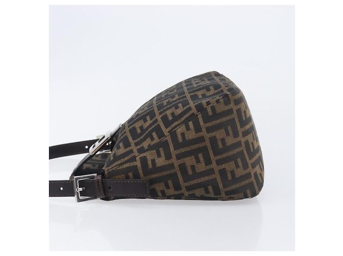 Borsa Fendi Round Flap Baguette Zucca Canvas North South - vista 5