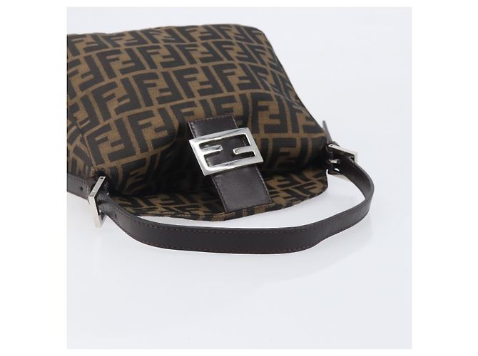 Borsa Fendi Round Flap Baguette Zucca Canvas North South - vista 7