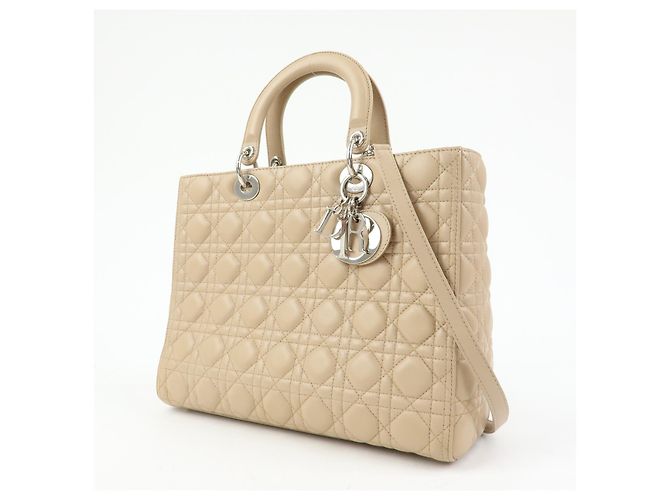 Christian Dior Lady Dior Cannage Quilt Lambskin Large - vista 3