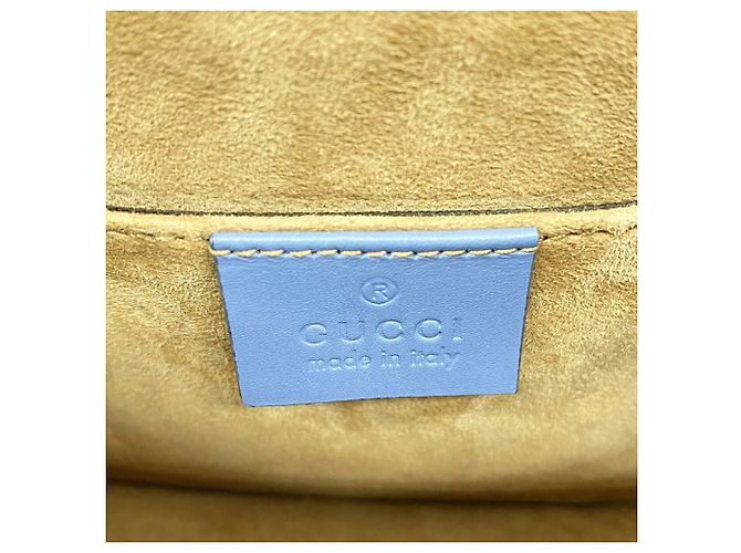 Borsa a mano Gucci Sylvie in pelle blu - vista 5