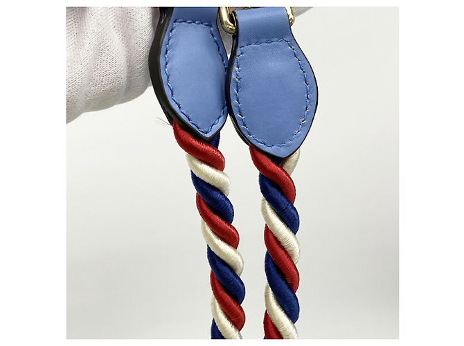 Borsa a mano Gucci Sylvie in pelle blu - vista 8