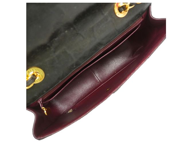Borsa a tracolla Chanel in pelle d'agnello nera - vista 4