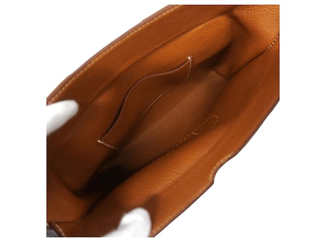 Hermès Borsa a tracolla Hermes in pelle Togo Gold - vista 4