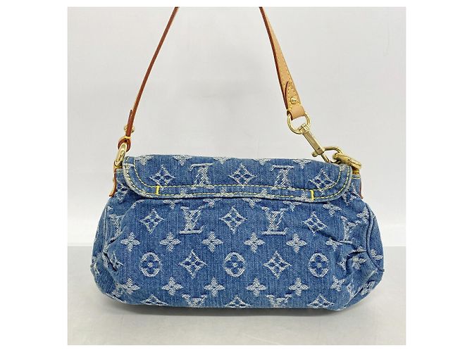 Borsa a spalla Mini Pleaty in denim Monogram Louis Vuitton - vista 11