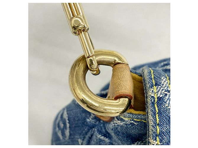 Borsa a spalla Mini Pleaty in denim Monogram Louis Vuitton - vista 9