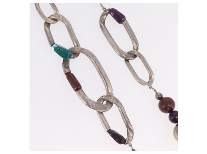 Chanel CC Station Long Metal with Faux Pearls and Beads - vista 4