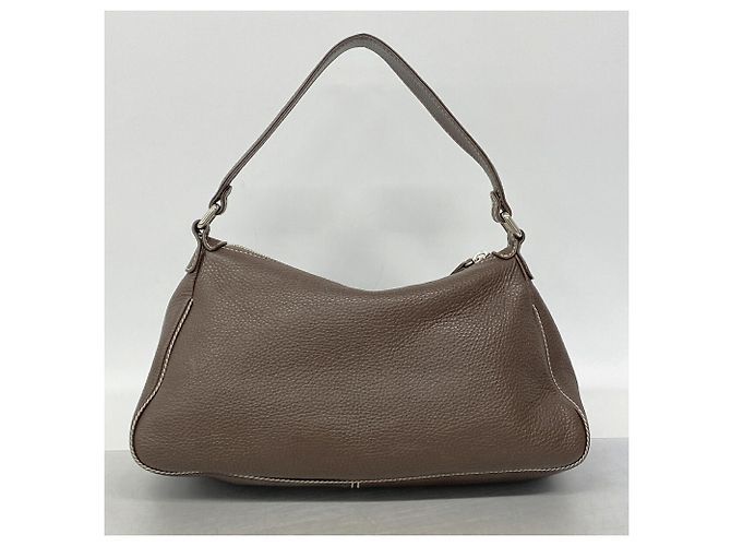 Borsa a tracolla Chanel in pelle marrone - vista 10