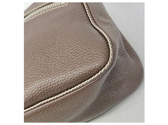 Borsa a tracolla Chanel in pelle marrone - vista 6
