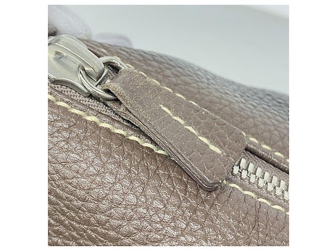 Borsa a tracolla Chanel in pelle marrone - vista 7