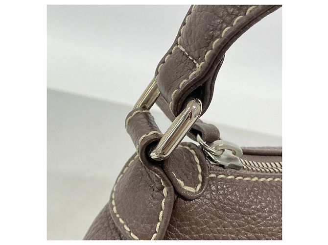 Borsa a tracolla Chanel in pelle marrone - vista 9