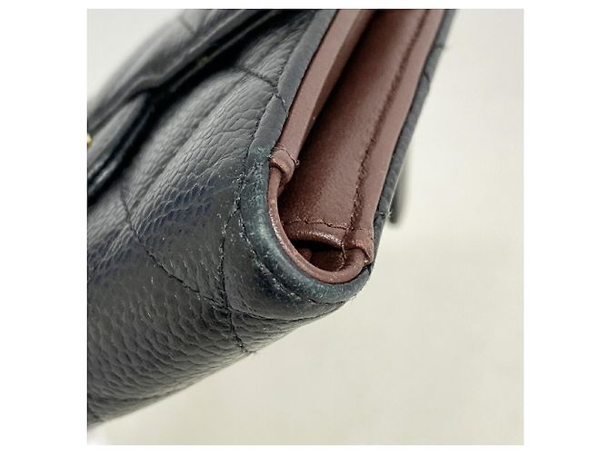 Portafoglio tri-fold Chanel in vitello granulato nero - vista 5