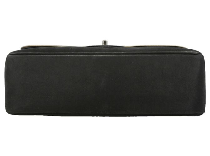 Borsa a tracolla Chanel Double Flap Nera Khaki Pelle - vista 3