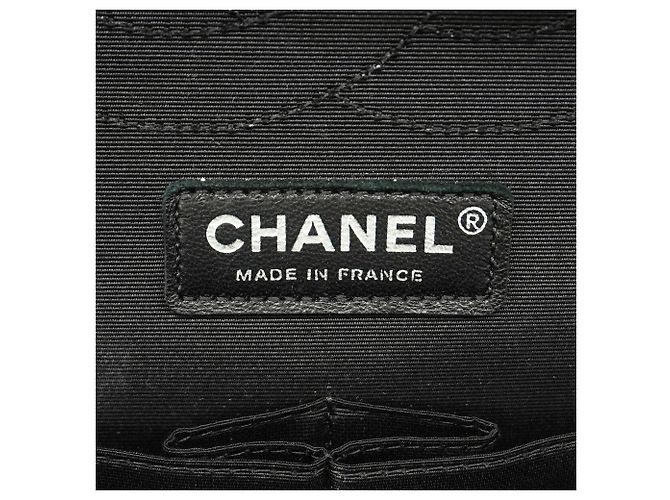 Borsa a tracolla Chanel Double Flap Nera Khaki Pelle - vista 5