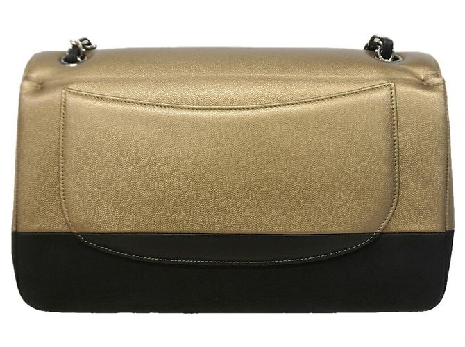 Borsa a tracolla Chanel Double Flap Nera Khaki Pelle - vista 9
